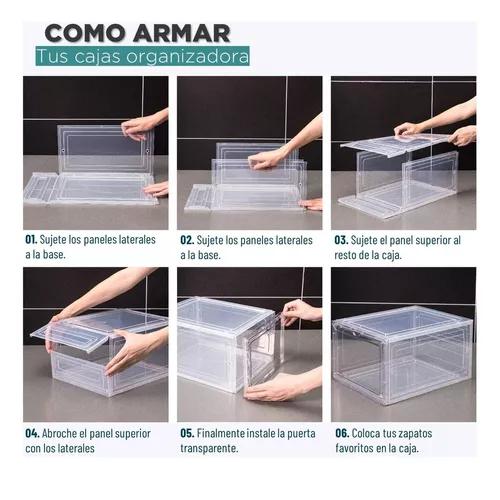 Caja Organizadora De Zapatos Set X2 Banhaus Apilable Premium-4