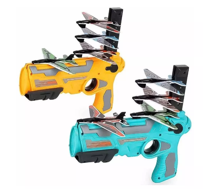 Juguete Pistola Lanzador De Aviones Espuma-1
