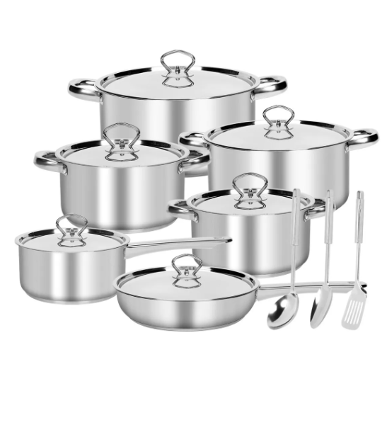 Batería De Cocina 15 Piezas Acero Inoxidable-0