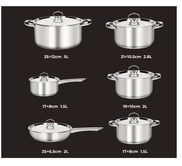 Batería De Cocina 15 Piezas Acero Inoxidable-1