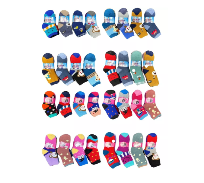 Pack 12.calcetines Con Toalla Invierno Niño Y Niña Gruesos 1 Talla 2-4-0