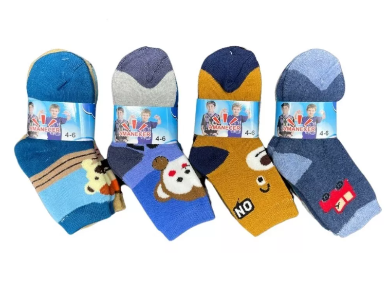 Pack 12.calcetines Con Toalla Invierno Niño Y Niña Gruesos 1 Talla 2-4-3