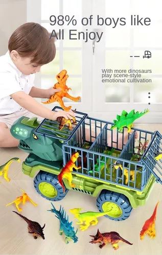 Juguete Camion Tiranosaurio Rex Transporte De Dinosaurios-1