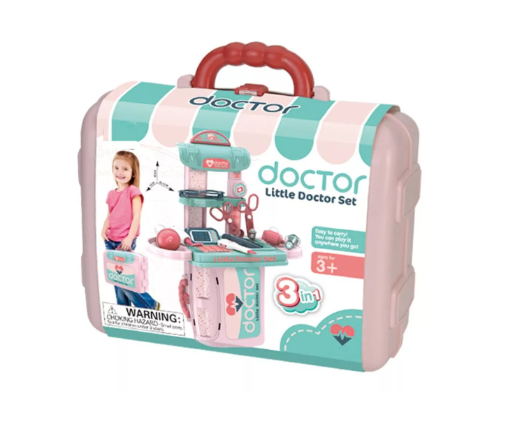 Maletin Doctor De Juguete Little Doctor 3en1 Rosa-1