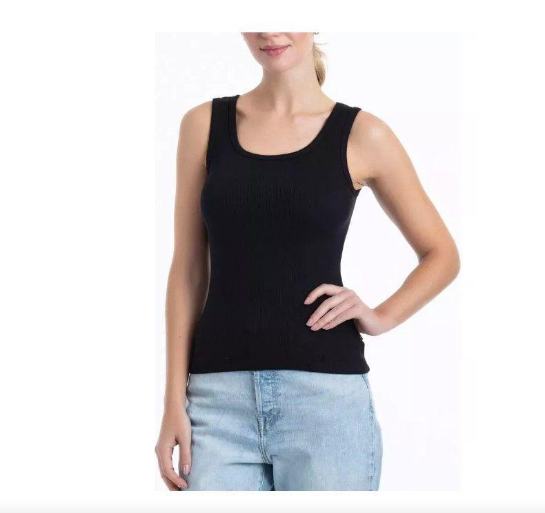 Pack 3 Camisetas Poleras Sin Manga Algodón Cotton. Color Negro. Talla S-1