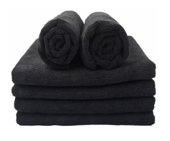 20 Toallas Para Manos De Microfibra Color Negro De 40x80cmm-1