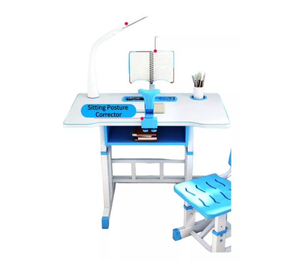 Mesa Escritorio Y Silla Infantil Armable Para Niños Azul-1