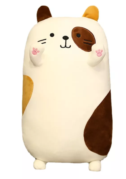 Peluche Almohada Suave Diseños Gatito Gato Kawaii 40cm Color Blanco-0