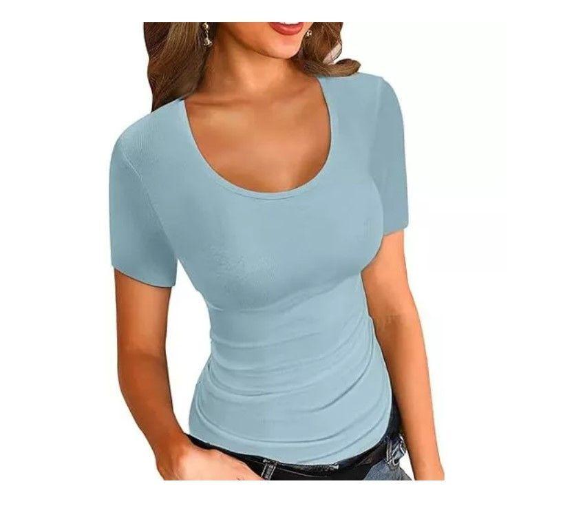 Pack3 Camiseta Polera Manga Corta Bambu Color Burdeo (1), Beige (1) y Cian (1) Talla L-0