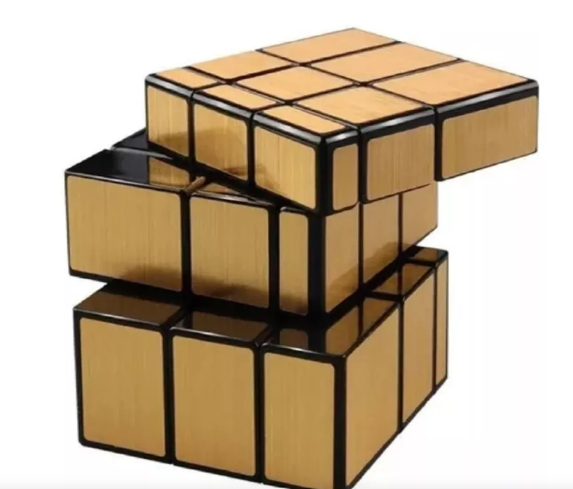 Cubo Mirror 3x3 Dorado Y Plateado Velocidad-0