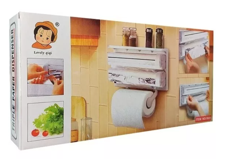 Dispensador Corta Fácil Triple Papel De Cocina Toalla Nova-0