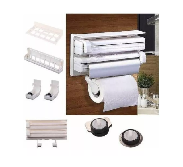 Dispensador Corta Fácil Triple Papel De Cocina Toalla Nova-3