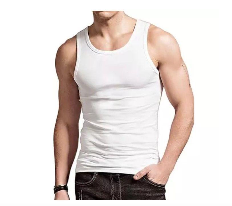 3x Camiseta Primera Capa Sin Manga Deportiva. Negro (2) Blanco (1). Talla L-1