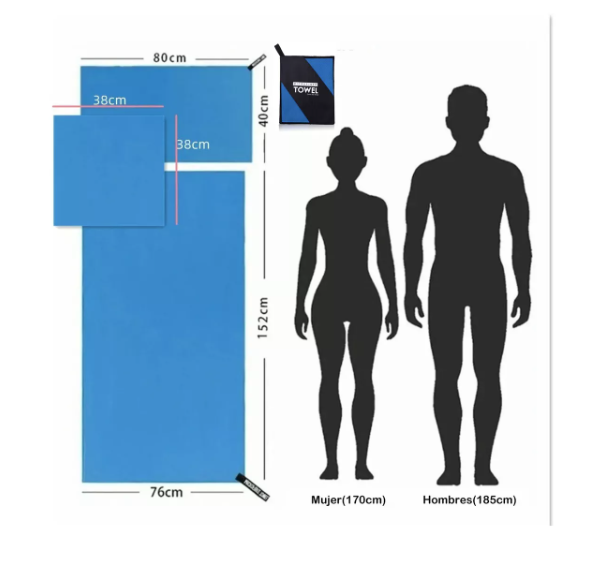Toalla De Deporte Microfibra Set X3 Azul Joya-1