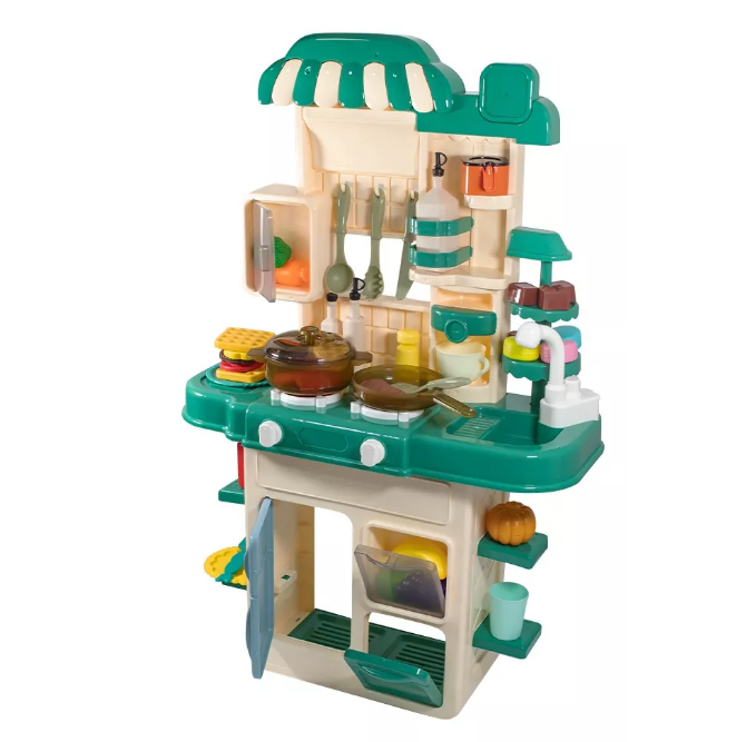 Cocina Interactiva Niñas Niños Juguete Moderna Sonido Luces Azul-0