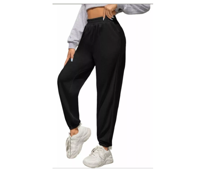 Pantalón Buzo Joggers De Mujer Algodón Negro Talla XL-1