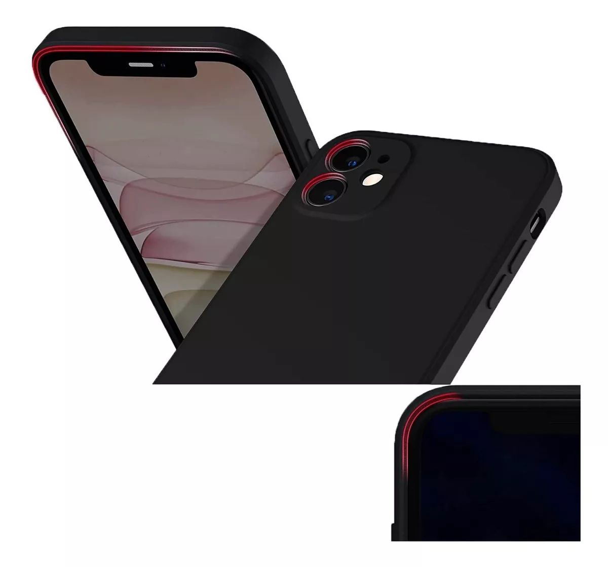 Carcasa Para iPhone ( 12 ) Silicona Slim Negro-0