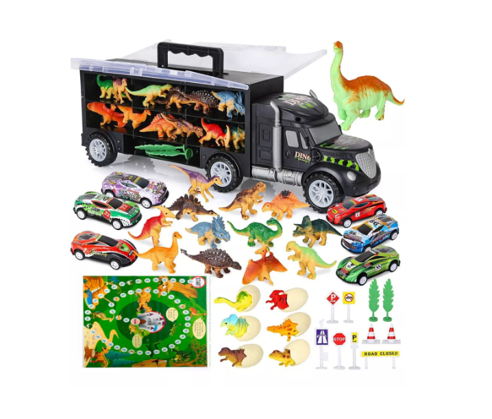 37 En 1 Juguete De Camión Transportador Dinosaurio Vehículo-0