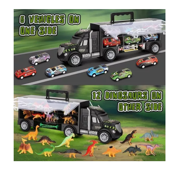 37 En 1 Juguete De Camión Transportador Dinosaurio Vehículo-3