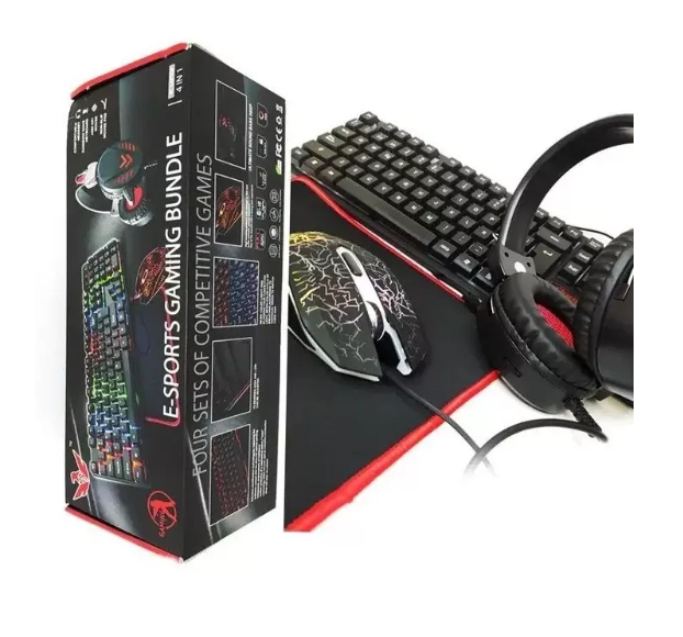 Combo Kit 4x1 Gamer Teclado + Mouse + Audifonos + Mouse Pad-1