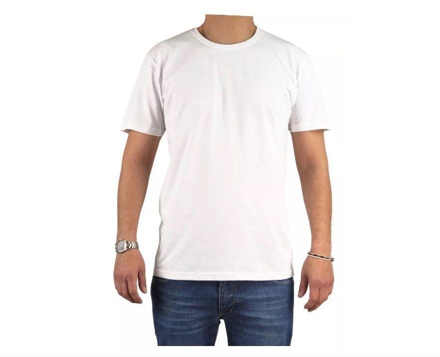 Pack 3 Poleras Algodon Manga Corta Para Estampar. Color Blanco. Talla M-1