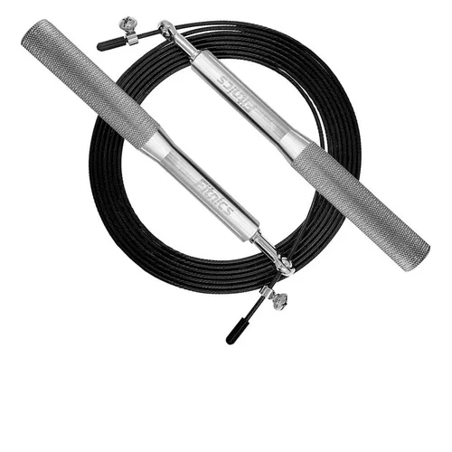 Cuerda Saltar Velocidad Aluminio Fitnics Ajustable Crossfit Color Silver-0