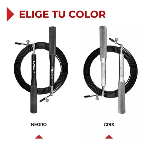 Cuerda Saltar Velocidad Aluminio Fitnics Ajustable Crossfit Color Silver-5