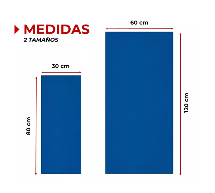 Toalla De Microfibra Set X2 Fitnics 120x60 + 80x30 + Estuche Azul-1