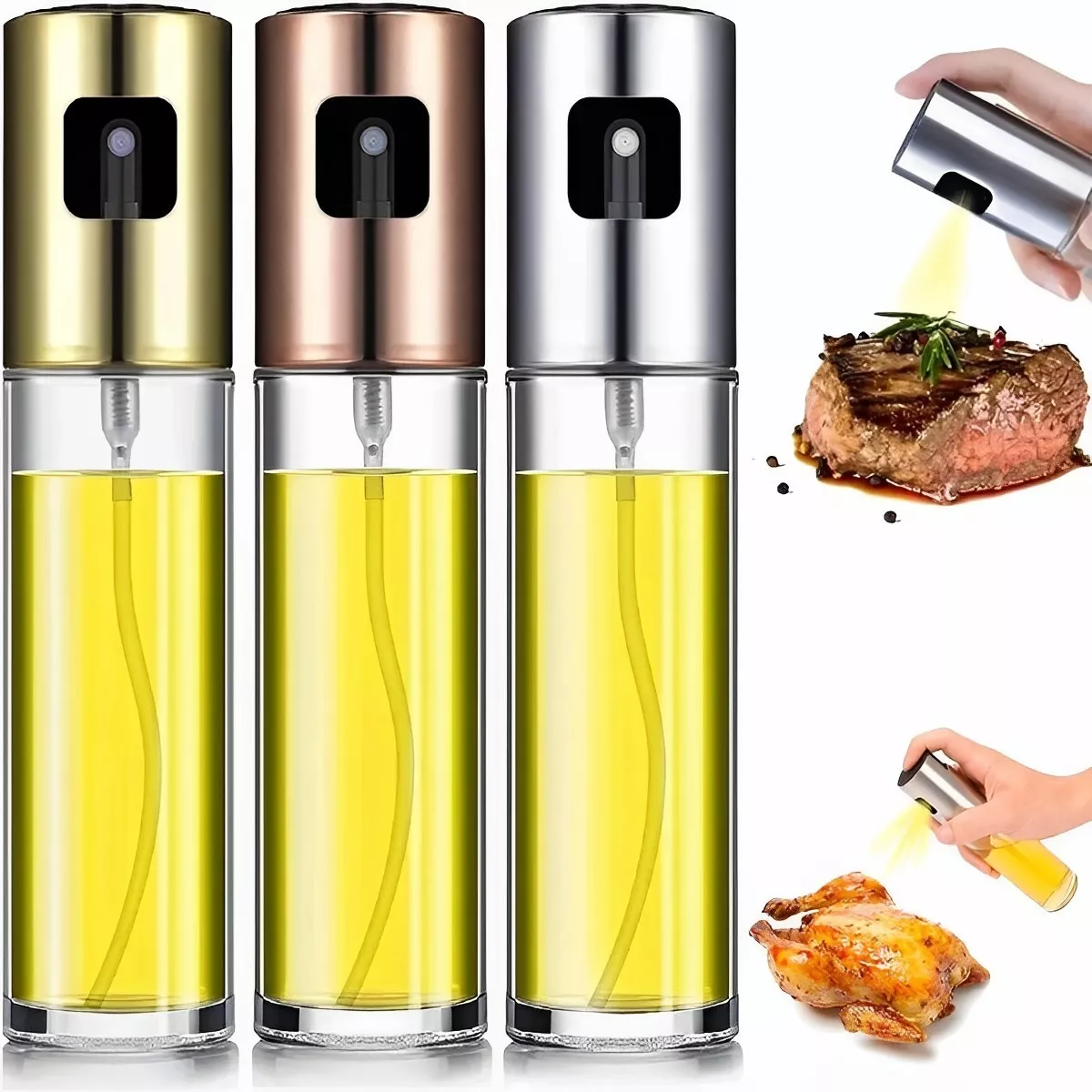 Juego de 3 botellas de vidrio-0