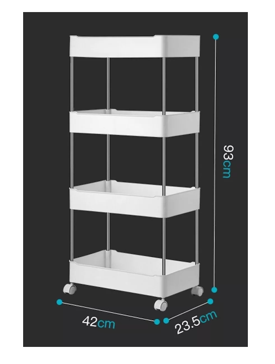 Estante Organizador Multiuso De 4 Niveles / Angelstock Color Blanco Color del mueble Blanco-1