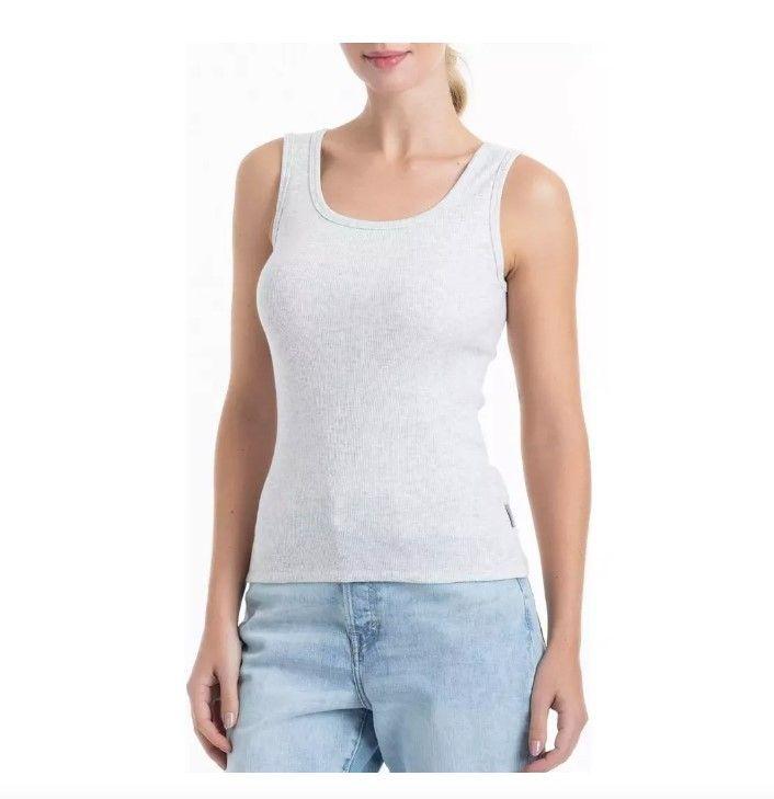 Pack 3 Camisetas Poleras Sin Manga Algodón Cotton. Color Gris. Talla S-1