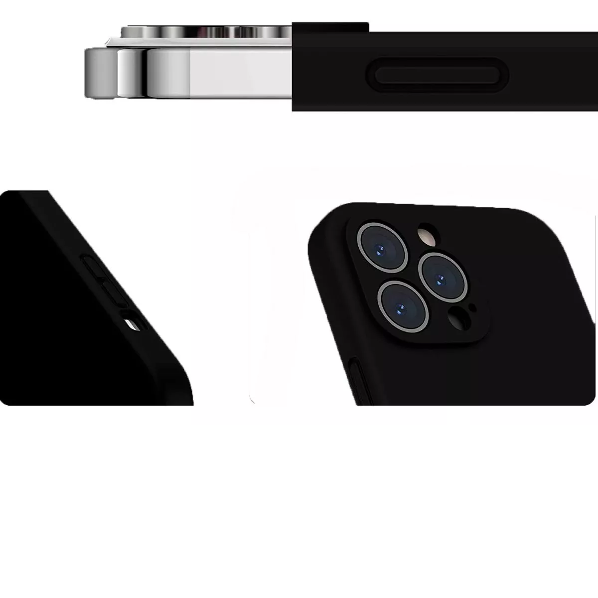 Carcasa Para iPhone ( 15 Pro ) Silicona Slim Negro-1