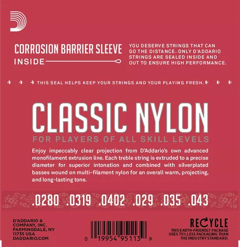 Juego Cuerdas Nylon Para Guitarra Clásica Daddario Ej-27 N-1