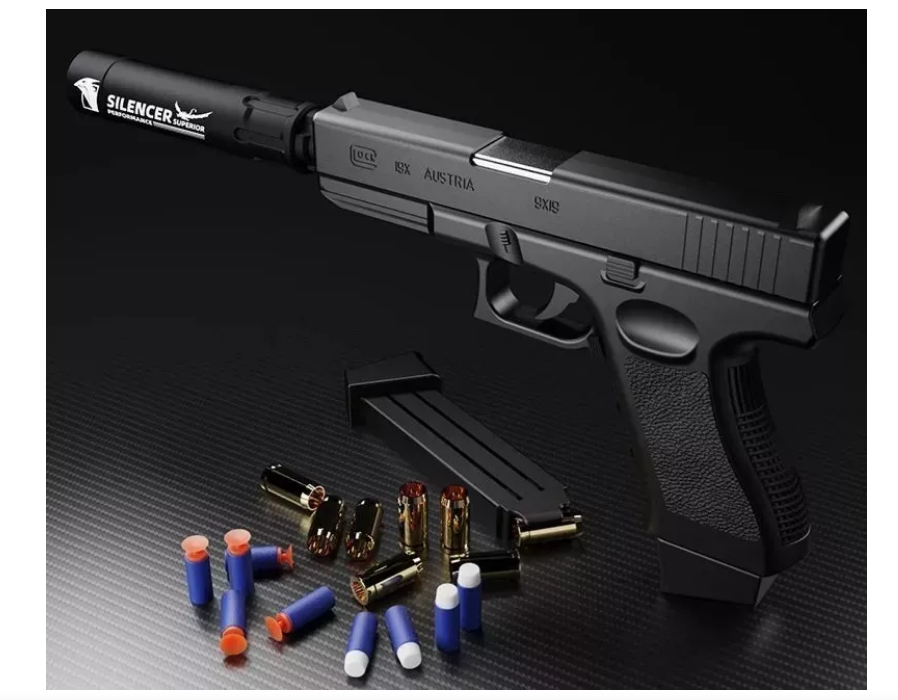 Glock 18 Juguete De Balines Blandos Y Silenciador Top Tiktok-1