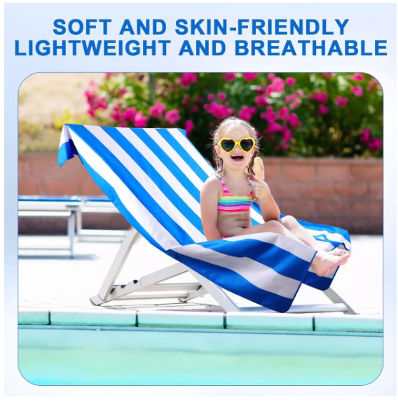 Toalla De Microfibra Secado Rapido Playa Viaje + Estuche Azul-1