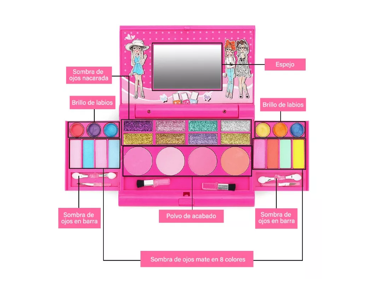 31 Piezas Rosa Kit De Maquillaje Lavable Juguete Para Niños-1