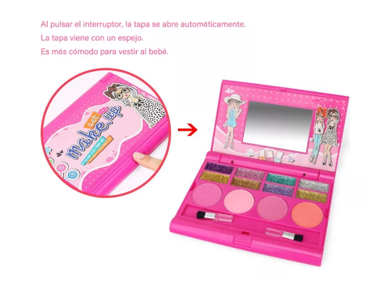 31 Piezas Rosa Kit De Maquillaje Lavable Juguete Para Niños-3