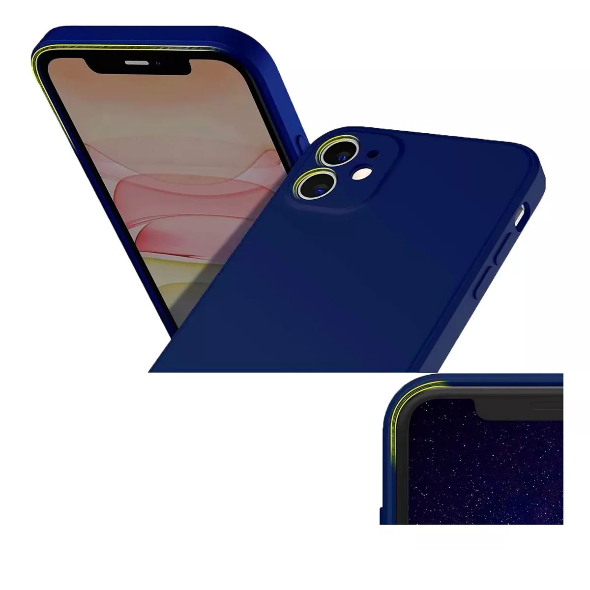 Carcasa Para iPhone ( 13) Silicona Slim Azul-1