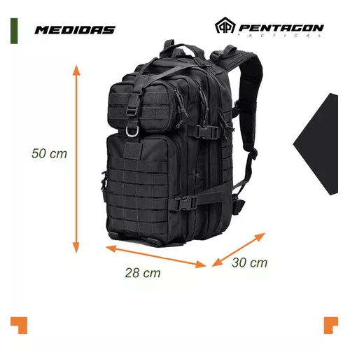 Mochila Tactica Militar Outdoor Pentagon 45l Impermeable Color Negro-1