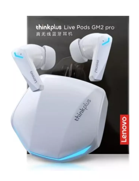 Audífonos in-ear gamer inalámbricos ThinkPlus GM2 PRO blanco con luz LED-1