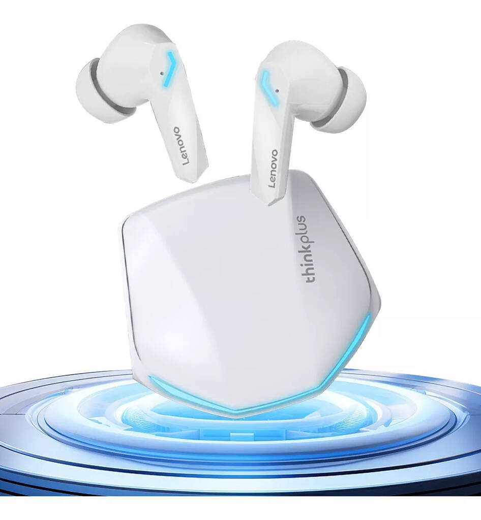 Audífonos in-ear gamer inalámbricos ThinkPlus GM2 PRO blanco con luz LED-0