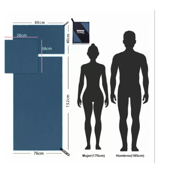 Toalla De Deporte Microfibra Set X3 Azul Oscuro-1