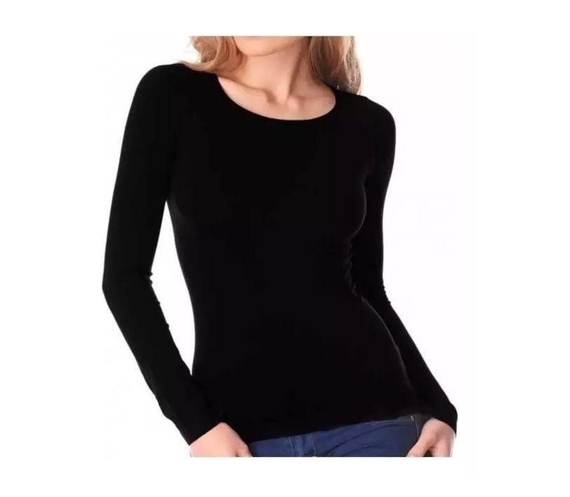 6 Camisetas Bambú Mujer Sin Polar Negro y Blanco Talla M-0