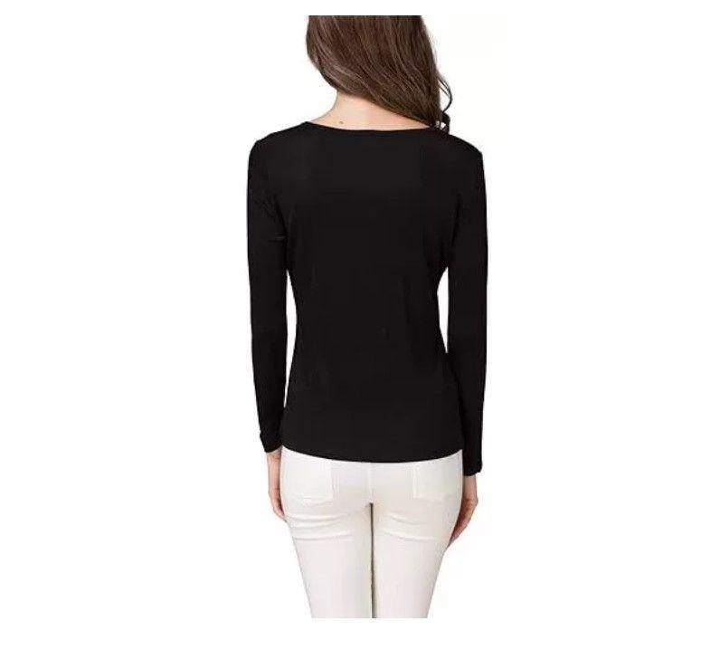 6 Camisetas Bambú Mujer Sin Polar Negro y Blanco Talla M-1