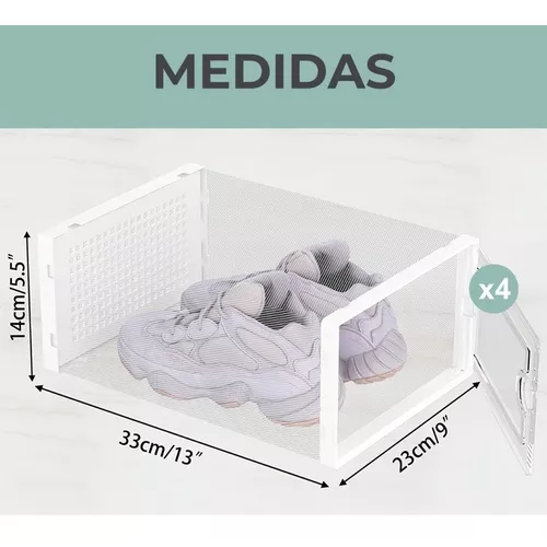 Caja Organizadora De Zapatos Set X4 Unidade Apilables Firmes-1