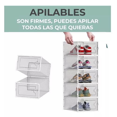 Caja Organizadora De Zapatos Set X4 Unidade Apilables Firmes-2