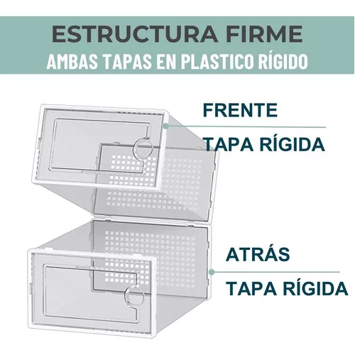 Caja Organizadora De Zapatos Set X4 Unidade Apilables Firmes-3