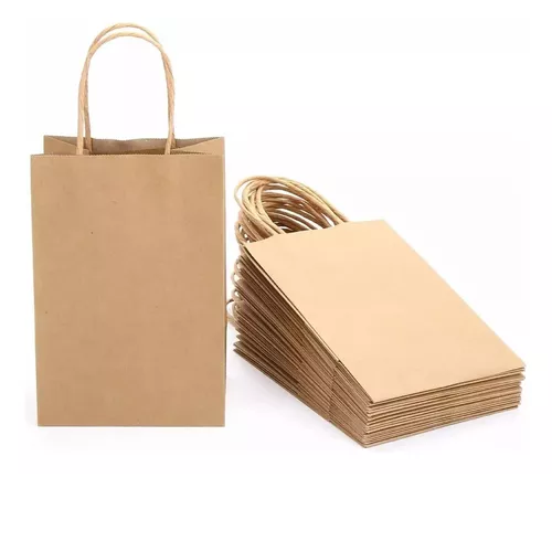 Bolsas Papel Kraft Manillas 14x20x8 50 Unid-0