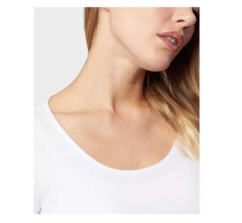 Pack 6 Camiseta De Mujer Manga Larga De Algodón Color Blanco Talla L-2