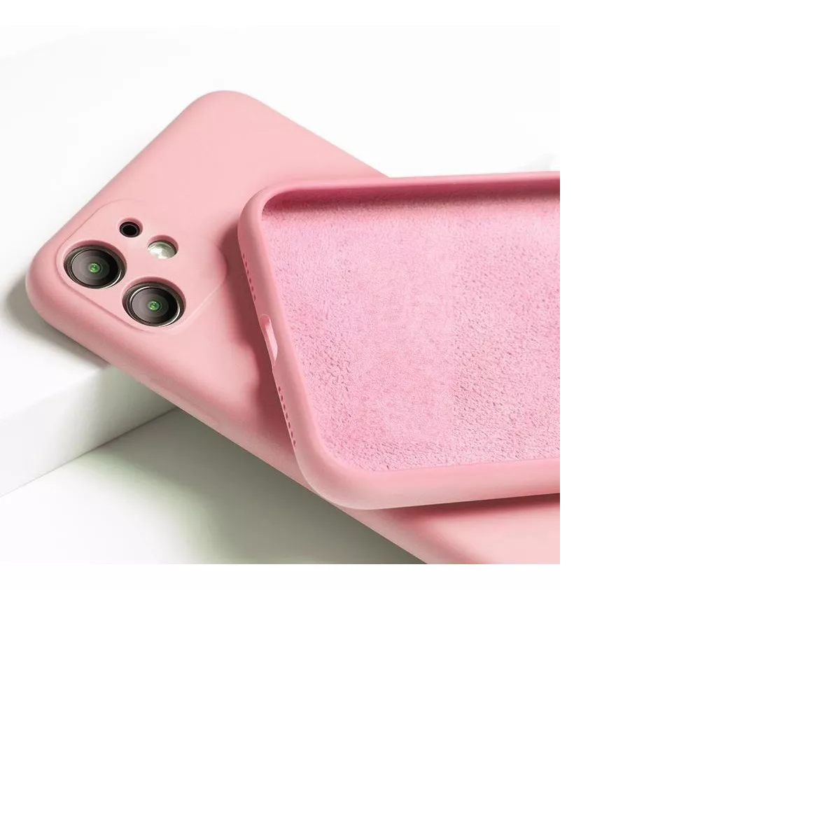 Carcasa Para iPhone ( 12 mini ) Silicona Slim Rosado-2